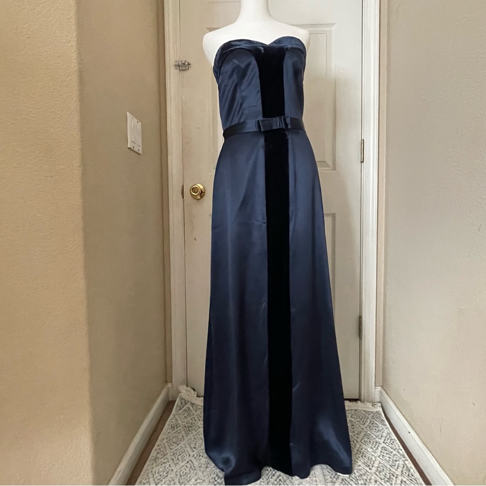 DUSK Silk Strapless Gown with Bow Golden Age of Hollywood
